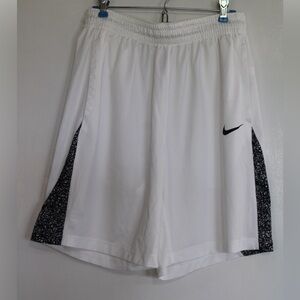 Nike Dri-Fit Basketball style shorts Color: White with Black Detail Size: L